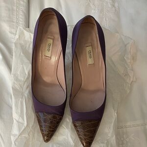 Prada Women's Heels in Purple and Brown
